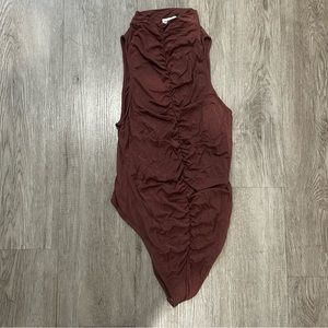 Mauve ruched bodysuit